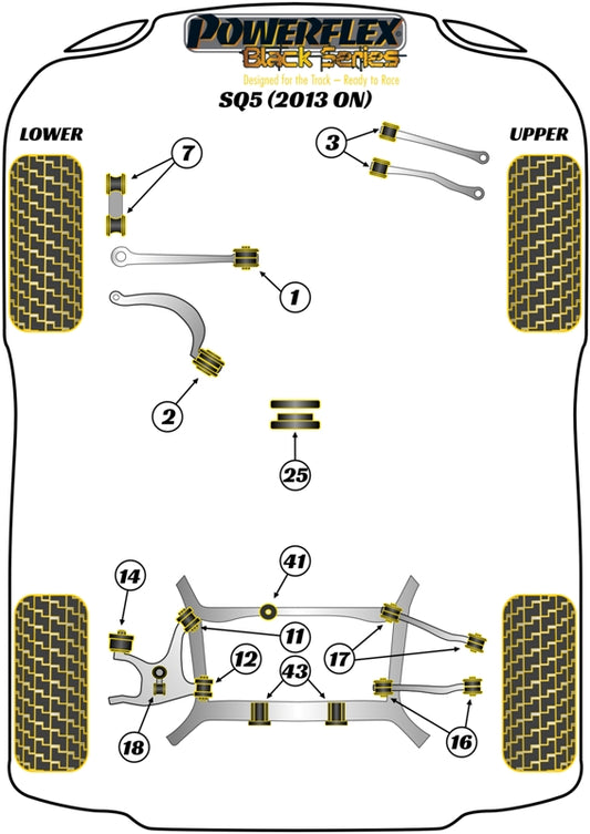 Audi (PFR3-743BLK) Rear Diff Rear Bush Insert