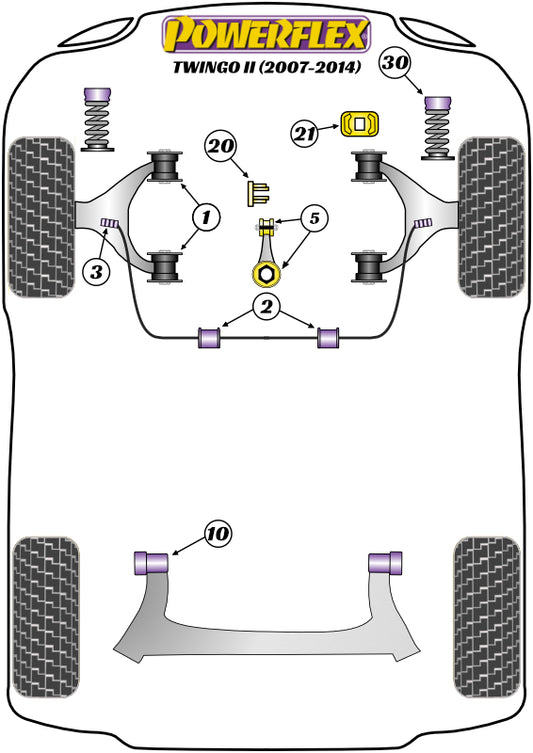Renault (PFF60-211K) Dog Bone (Twisted) Engine Mount Bush Kit
