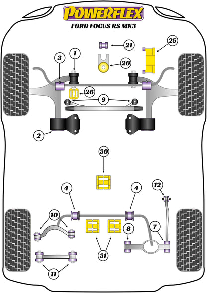 Ford (PFR19-1830) Rear Diff Front Mounting Bush Insert