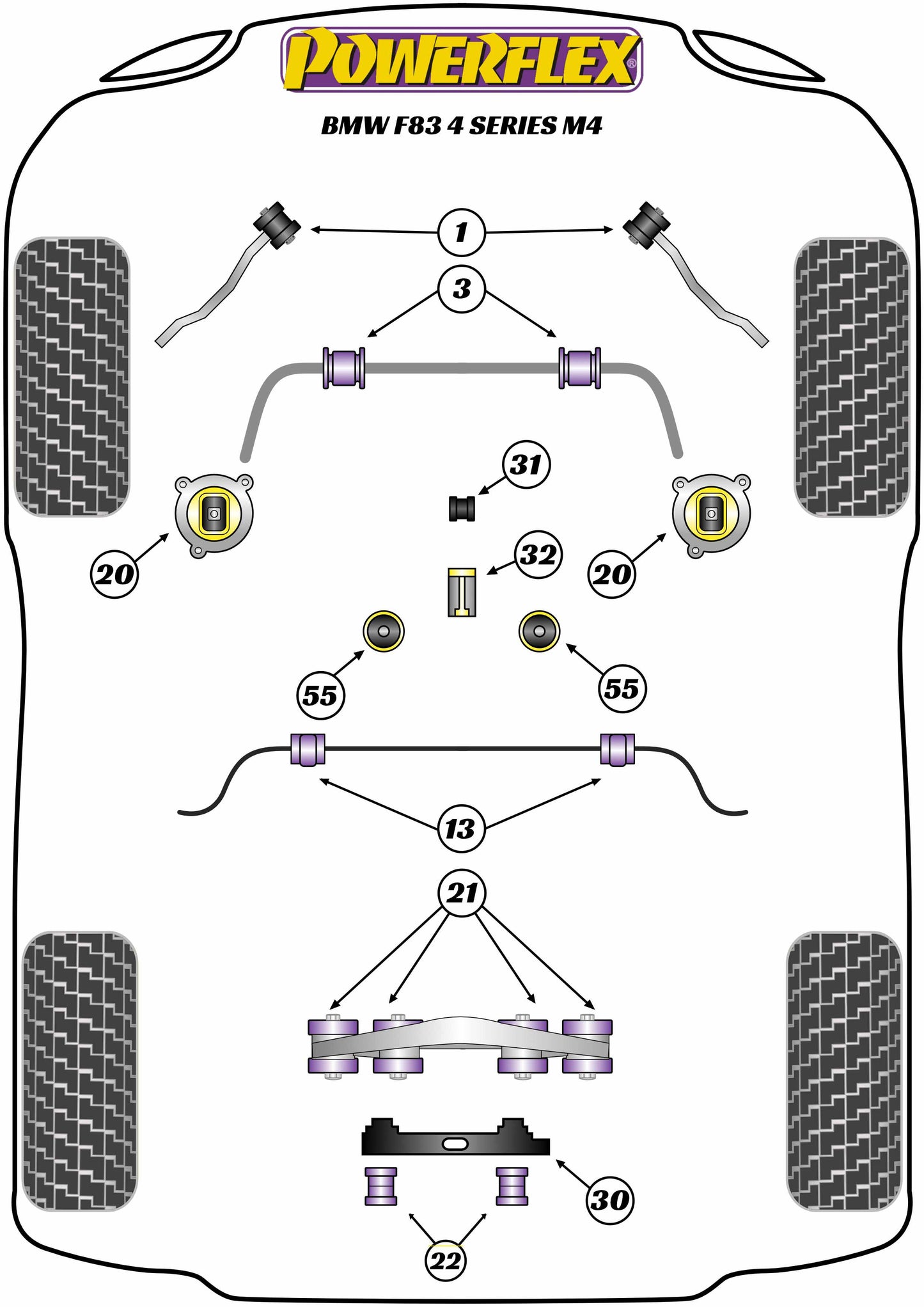 BMW (PFR5-4013-22.9) Rear Anti-Roll Bar Bush 22.9mm