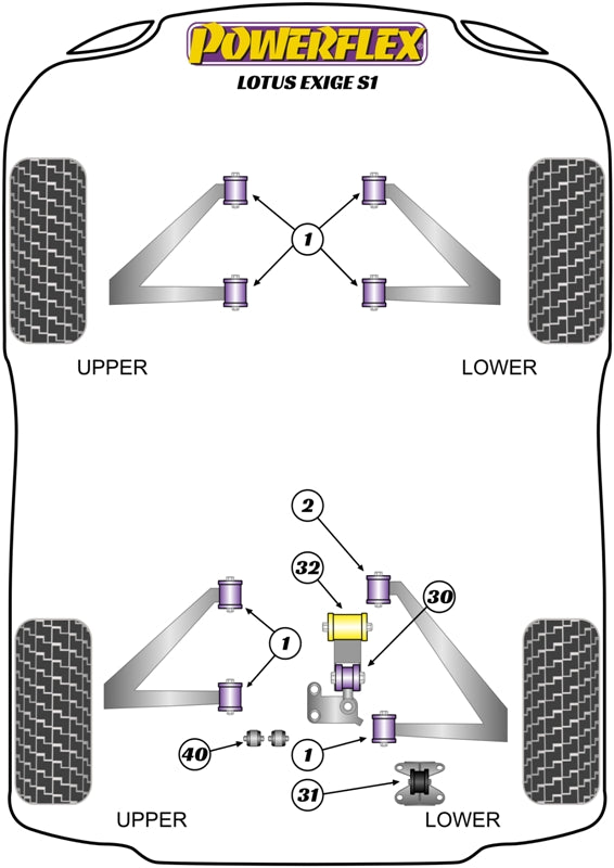 Lotus (PFR34-230) Upper Engine Mount Steady Bush