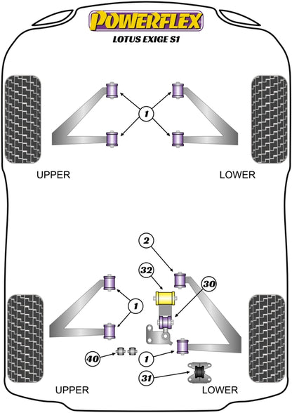 Lotus (PFR34-230) Upper Engine Mount Steady Bush