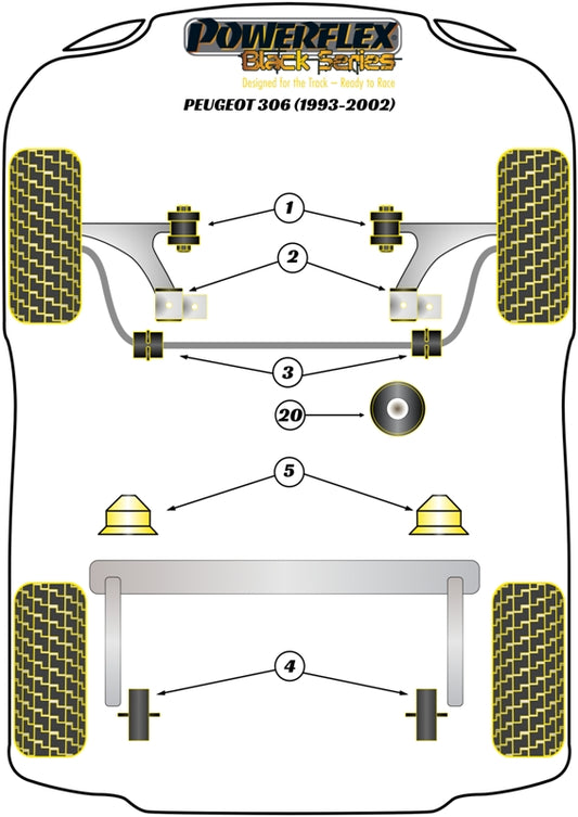 Peugeot (PFR50-300BLK) Rear Beam Mount Tensioning Kit