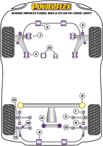 Subaru (PFR69-124) Rear Subframe-Front Outrigger To Chassis Right Side