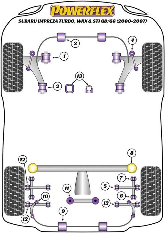 Subaru (PFR69-124) Rear Subframe-Front Outrigger To Chassis Right Side