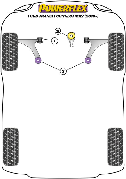 Ford (PFF19-1822) Lower Torque Mount Bracket & Bush, Fast Road
