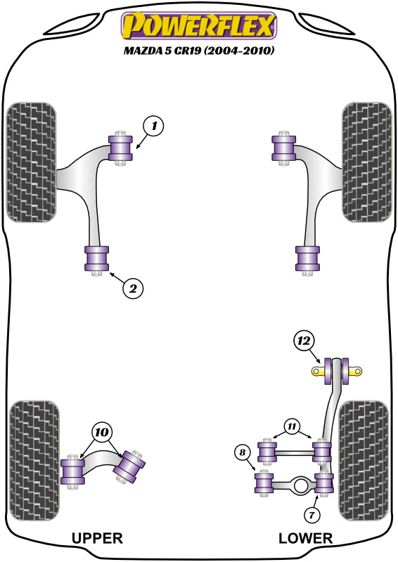 Mazda (PFF19-8011G) Front Wishbone Front Bush Camber Adjustable 14mm Bolt