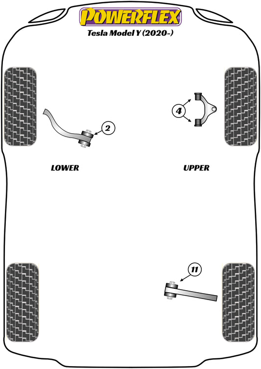 Tesla (PFF75K-304) Front Upper Control Arm Inc Bush Kit