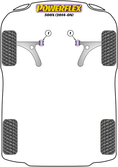 Fiat (PFF16-701-14) Front Wishbone Front Bush 14mm