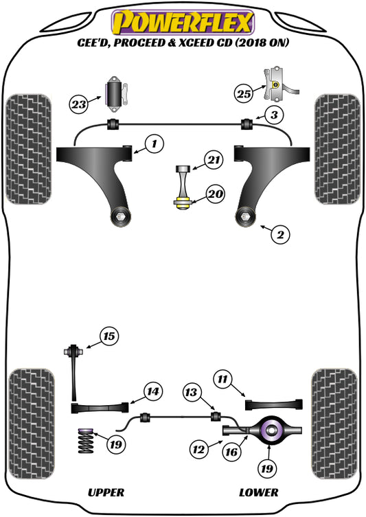 Kia (PFR26-119) Rear Upper and Lower Spring Isolator Pads