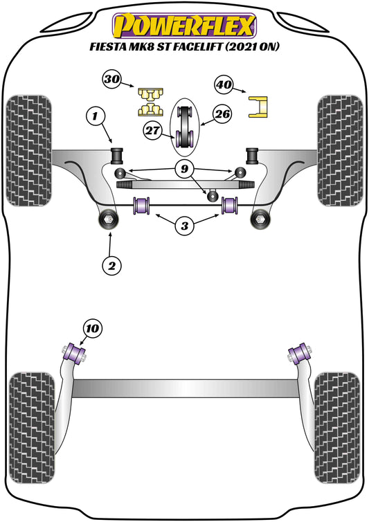 Ford (PFR19-2210) Rear Beam To Chassis Bush