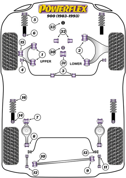 Saab (PFR66-410) Rear Spring Link Front Bush