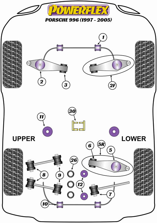 Porsche (PFR57-512) Rear Subframe Rear Bush