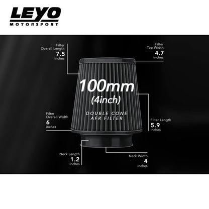 Leyo Motorsport Double Cone High Flow Air Filter 100mm