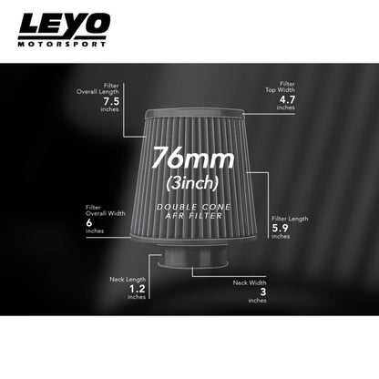 Leyo Motorsport Double Cone High Flow Air Filter 76mm