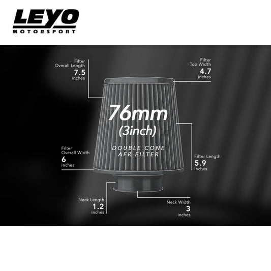Leyo Motorsport Double Cone High Flow Air Filter 76mm