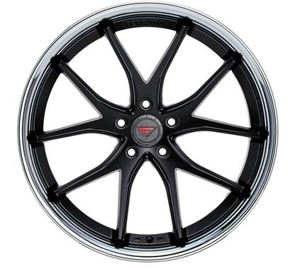 Ferrada Wheels FR2  Machine Black With Chrome Lip