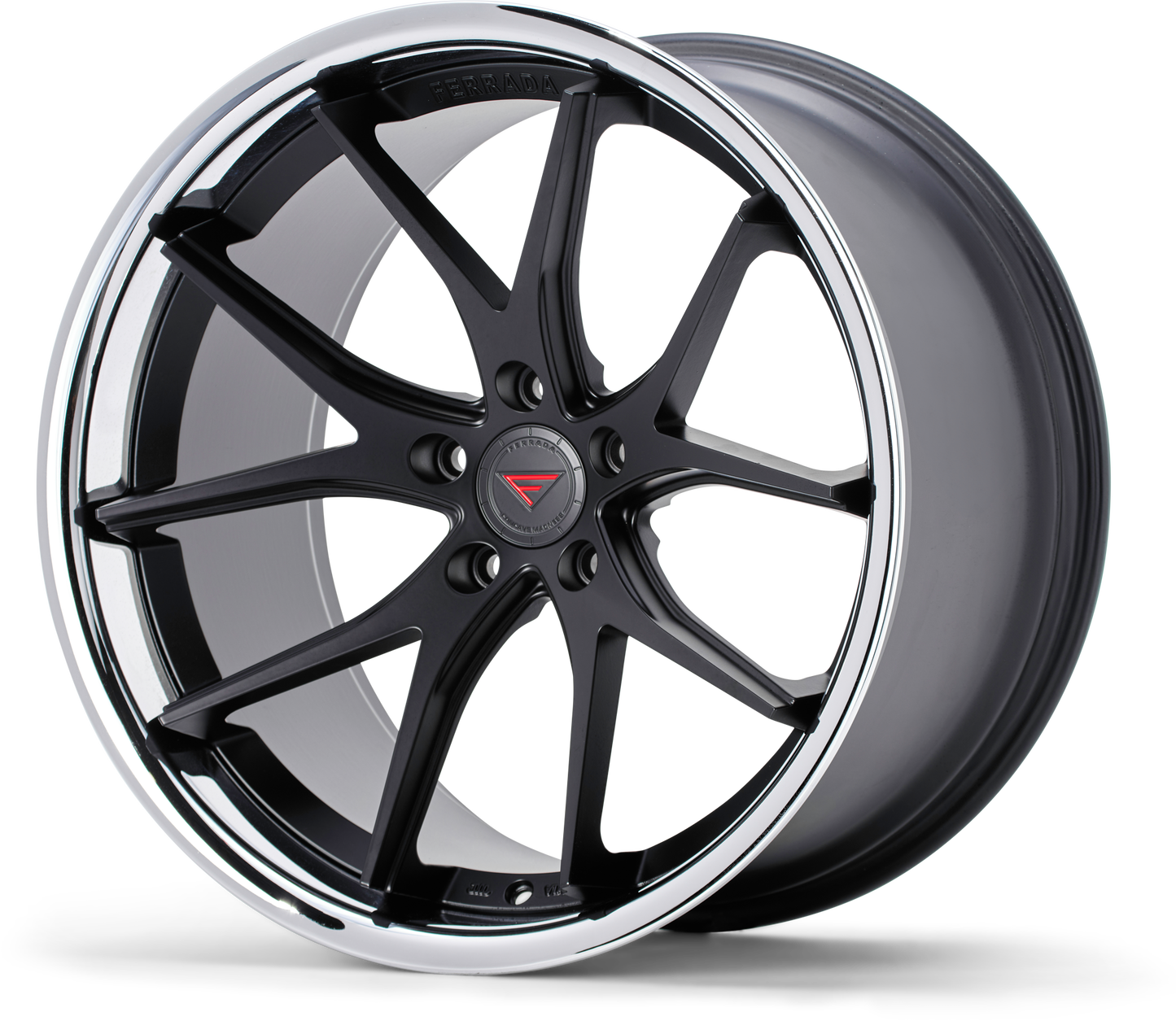 Ferrada Wheels FR2  Machine Black With Chrome Lip