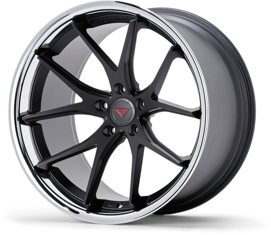 Ferrada Wheels FR2  Machine Black With Chrome Lip
