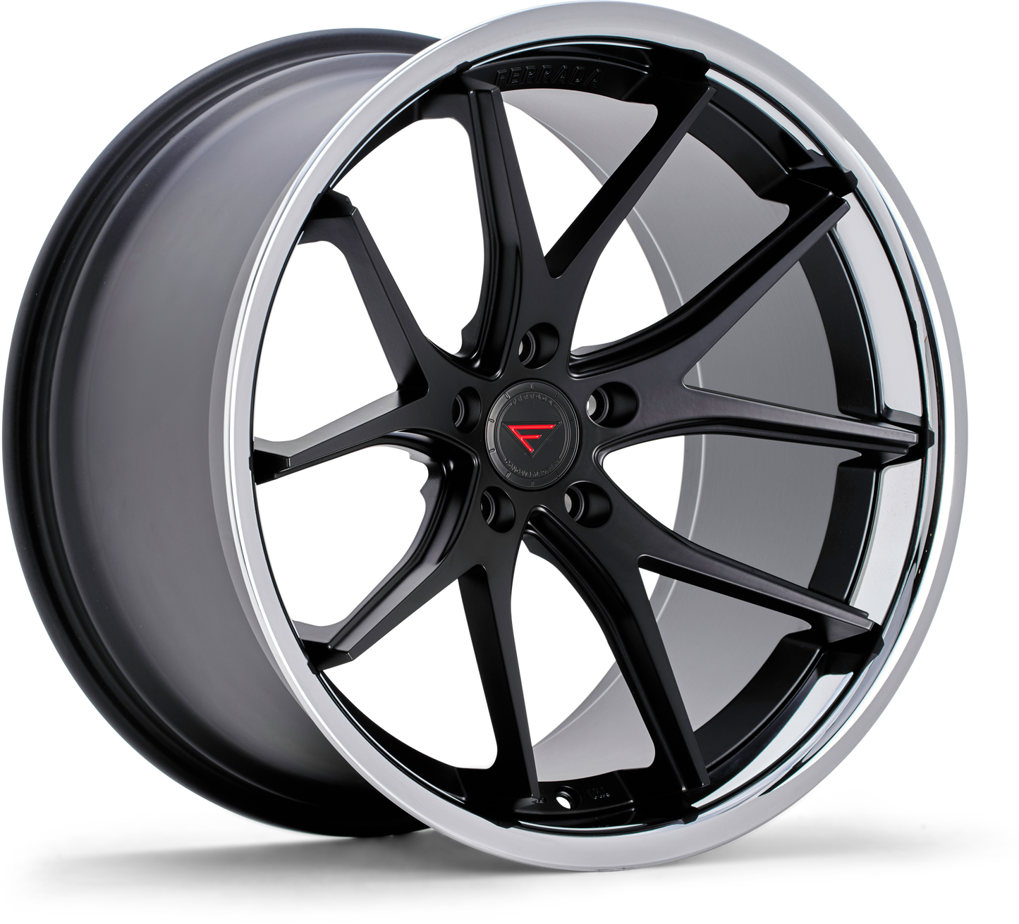Ferrada Wheels FR2  Machine Black With Chrome Lip