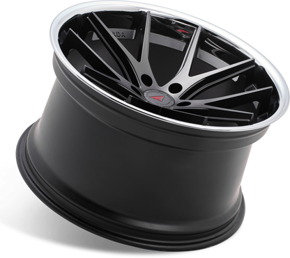 Ferrada Wheels FR2  Machine Black With Chrome Lip
