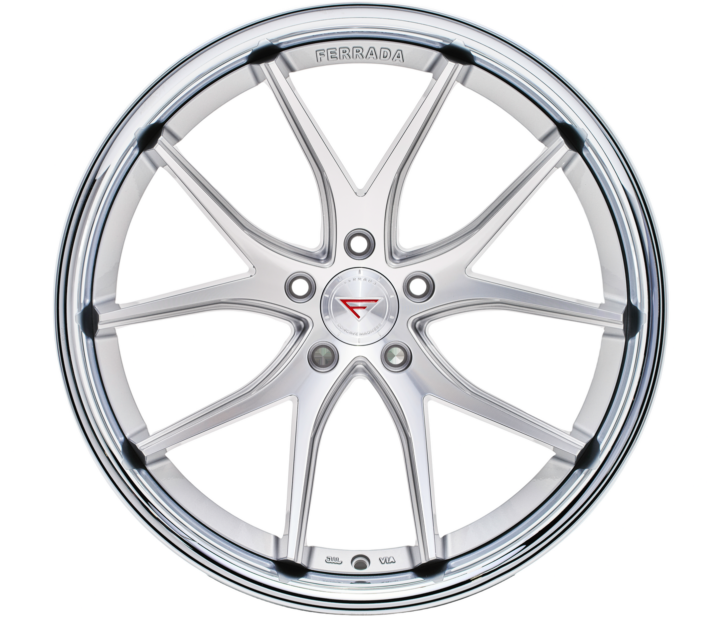 Ferrada Wheels FR2  Machine Silver With Chrome Lip