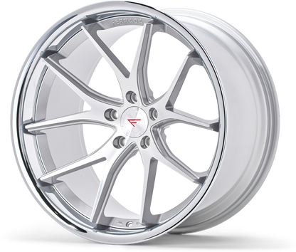 Ferrada Wheels FR2  Machine Silver With Chrome Lip