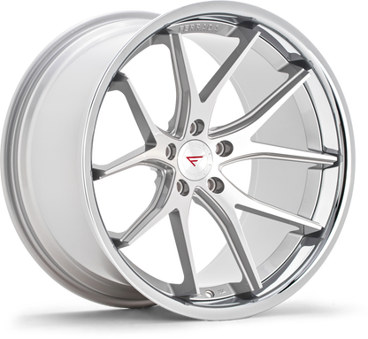 Ferrada Wheels FR2  Machine Silver With Chrome Lip