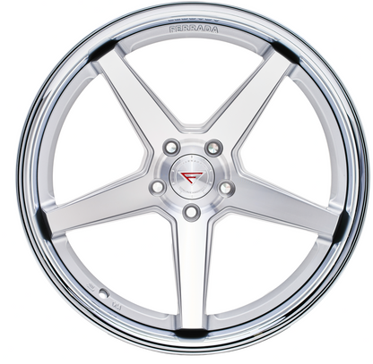 Ferrada Wheels FR3  Machine Silver With Chrome Lip