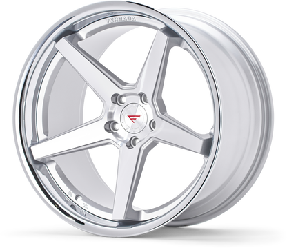 Ferrada Wheels FR3  Machine Silver With Chrome Lip