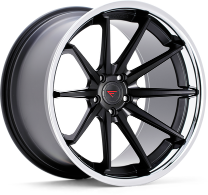 Ferrada Wheels FR4  Machine Black With Chrome Lip