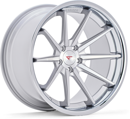 Ferrada Wheels FR4  Machine Silver With Chrome Lip