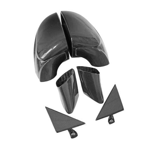 Fabspeed Carbon Fiber Side Mirrors w/Outer Door Triangle Trim - Ferrari 458 Speciale/Aperta (FS-CF-FER-458SMT)