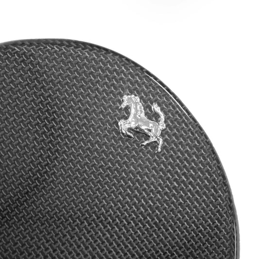 Fabspeed Carbon Fiber Fuel Door With Chrome Cavallino - Ferrari F12 Berlinetta (FS-CF-FER-F12FDC)