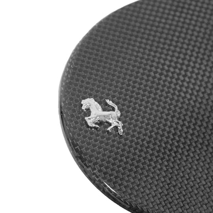 Fabspeed Carbon Fiber Petrol/Fuel Door With Cavallino - Ferrari 488 GTB/Spider (FS-CF-FER-488FDC)