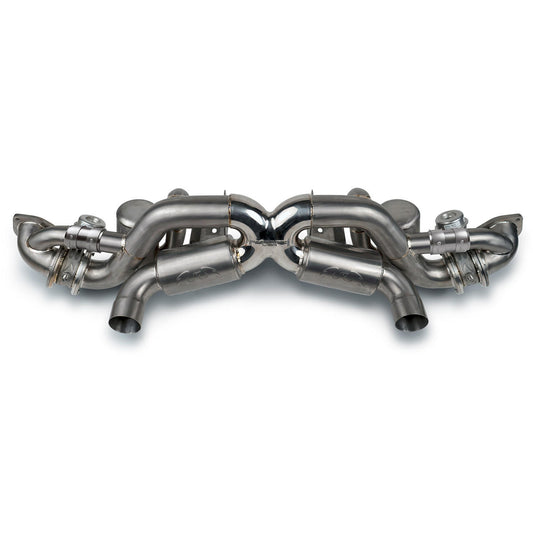 Fabspeed Porsche 718 GT4 RS Titanium Valvetronic X-Pipe Cat-Back Exhaust System 2022 Onwards (FS.POR.718GT4RS.VLVX.TI)