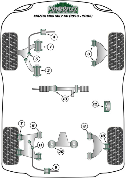 Mazda (PFF36-109H) Steering Rack Bush Kit