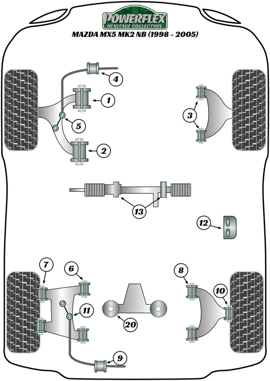 Mazda (PFF36-109H) Steering Rack Bush Kit