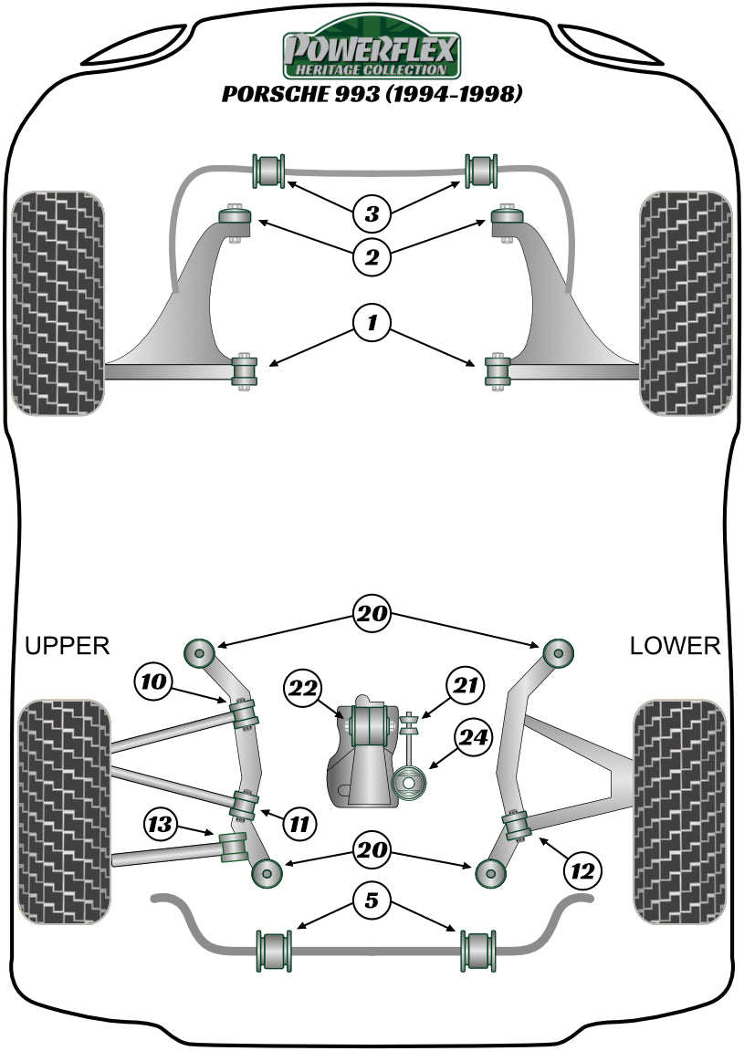 Porsche (PFF57-102H) Front Wishbone Front Bush