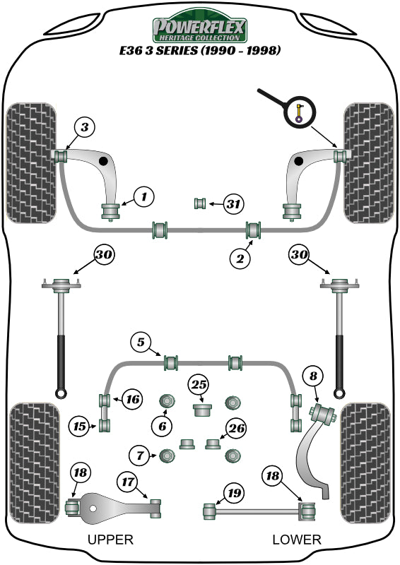 BMW (PFR5-325H) Rear Diff Front Mounting Bush