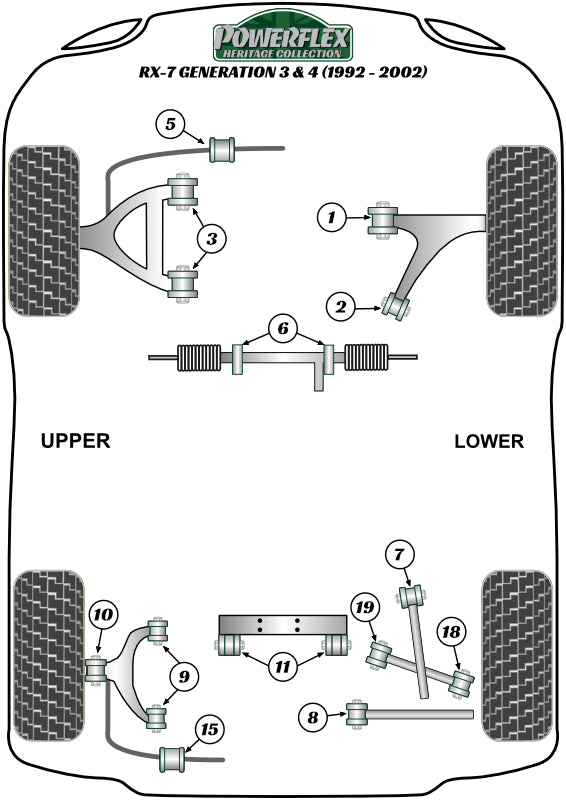 Mazda (PFR36-311H) Rear Diff To Cross Member Bush