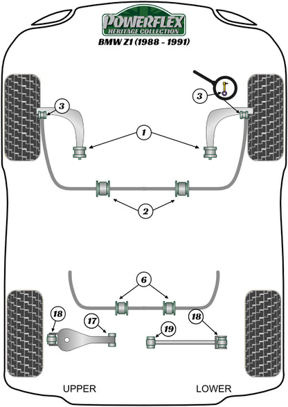 BMW (PFF5-302-21H) Front Anti Roll Bar Bush 21mm
