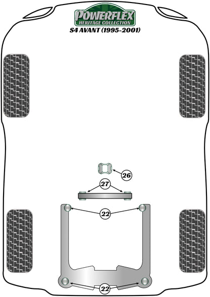 Audi (PFR3-127H) Rear Differential Crossmember Bush