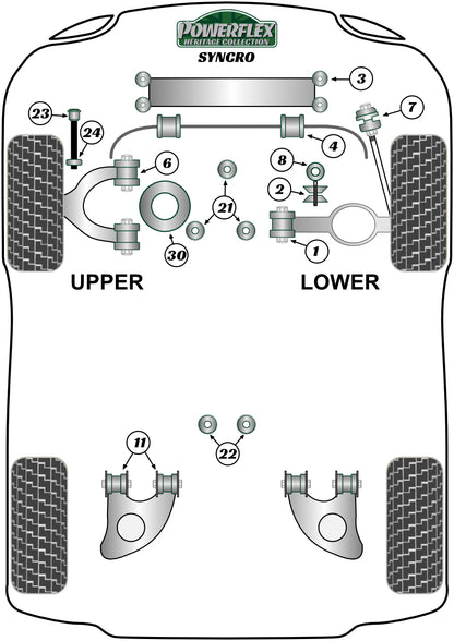 Volkswagen (PFF85-1021H) Front Bump Stop 65mm
