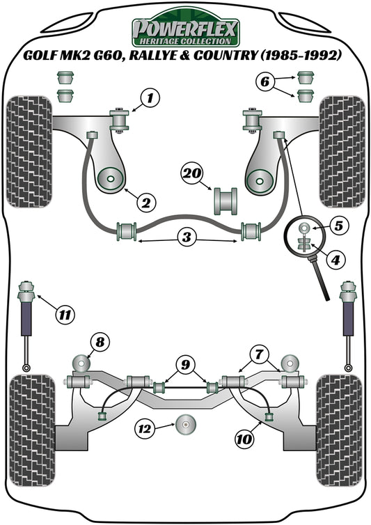 Volkswagen (PFF85-265H) Front Wish Bone Rear Bush