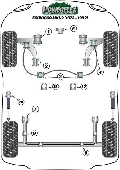Volkswagen (PFR85-226-24H) Rear Anti Roll Bar Outer Bush 24mm