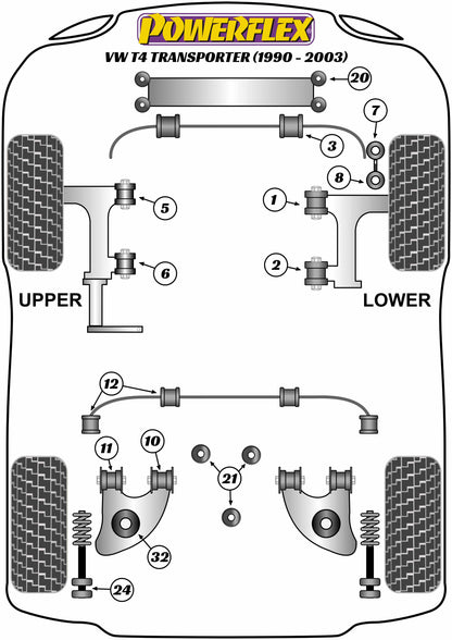 Volkswagen (PFR85-1132-8-4H) Rear Spring Pad 8mm Set of 4