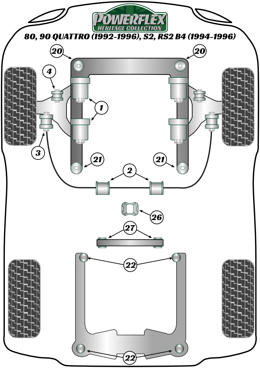 Volkswagen (PFR85-264-20H) Rear Anti Roll Bar Outer Mount 20mm