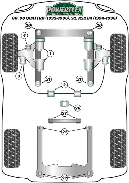 Volkswagen (PFR85-264-20H) Rear Anti Roll Bar Outer Mount 20mm