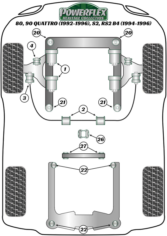 Volkswagen (PFR85-264-20H) Rear Anti Roll Bar Outer Mount 20mm